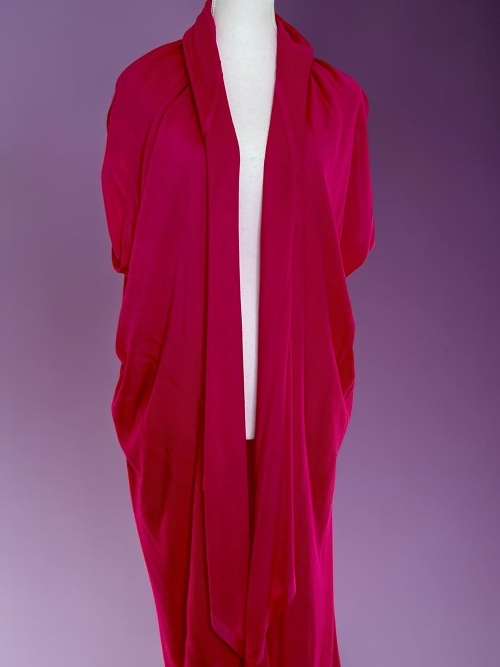 Neiman Marcus Fuchsia Ribbed Knit Top